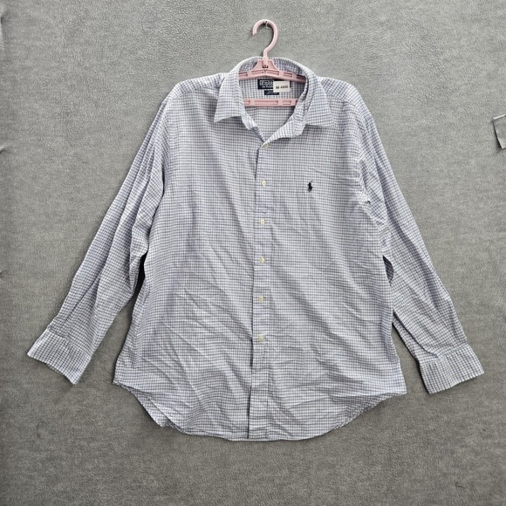 Polo By Ralph‎ Lauren Men Button Up Shirt 17 Andrew  White Logo Embroidery Check
